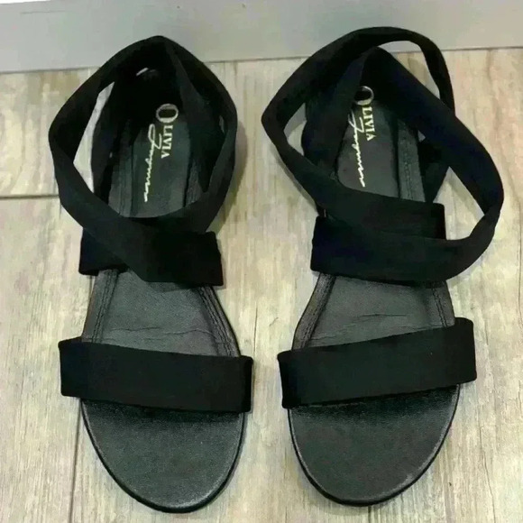 Olivia black wrap sandals size 7.5 - Picture 1 of 5